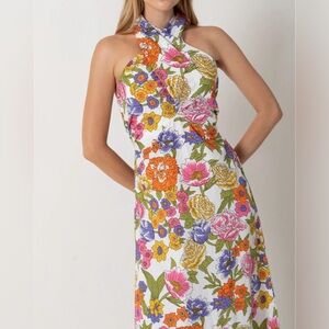 NWT brand is SWF crossover floral maxi dress size medium